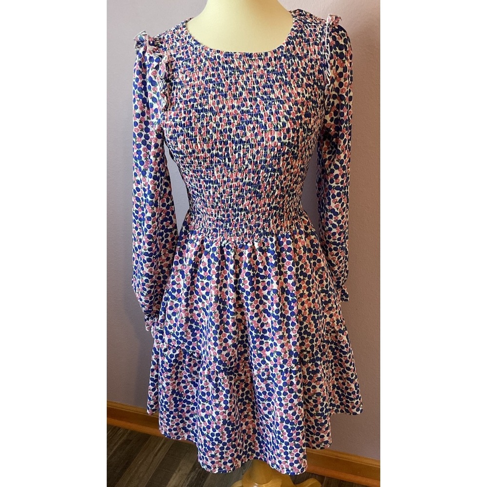Kirundo Blue Pink Smocked Dress Size Small